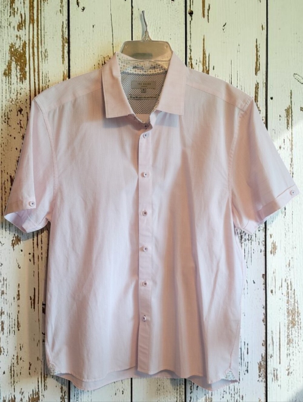 EUC Ted Baker London MMA SALAH Pink Woven Dress Shirt Size 5 XL Pristine Conditi